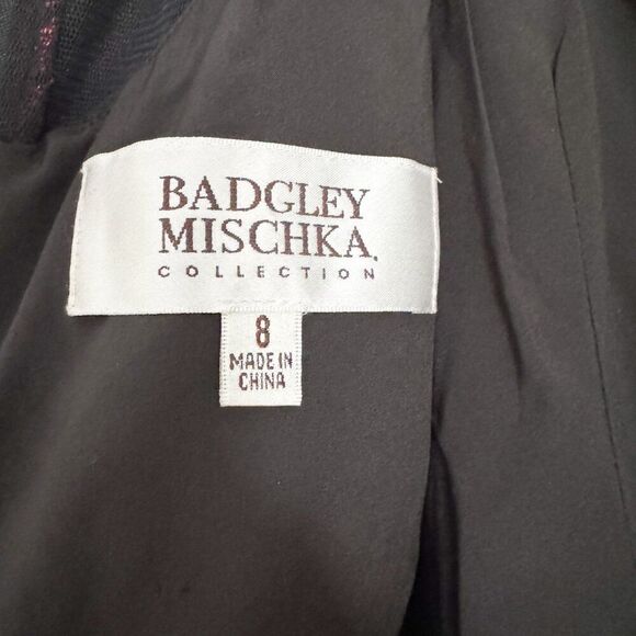 Badgley Mischka Floral Jacquard Dress Size 8 NWT Elegant Evening Dress - Picture 8 of 10